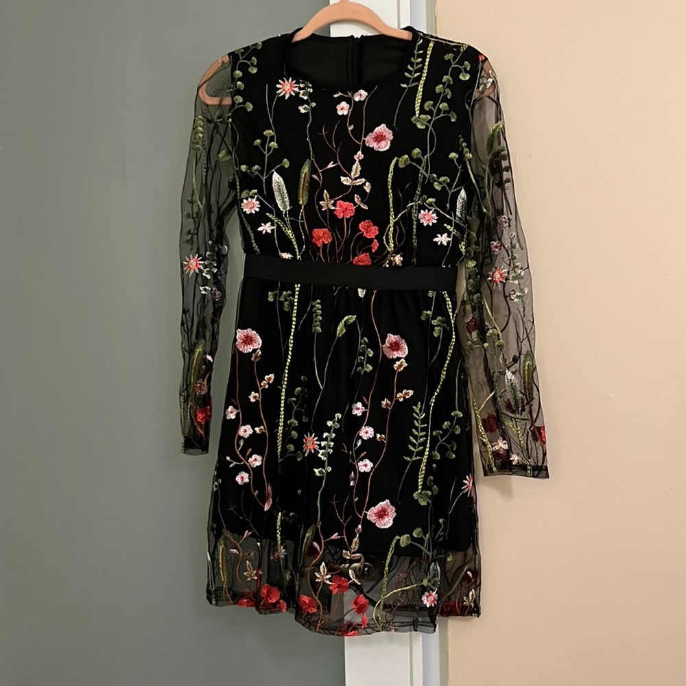 Floral Black Dress